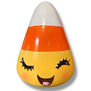 Winking Face Cute Candy Corn Resin Figurine Halloween Decoration